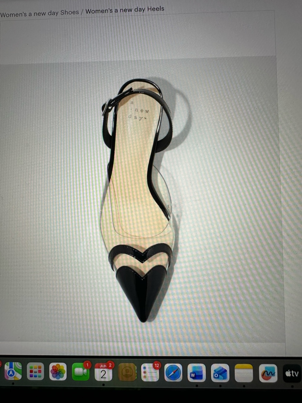 Women's Eleanor Heart Slingback Heels - A New Day - Black Valentines Day Formal